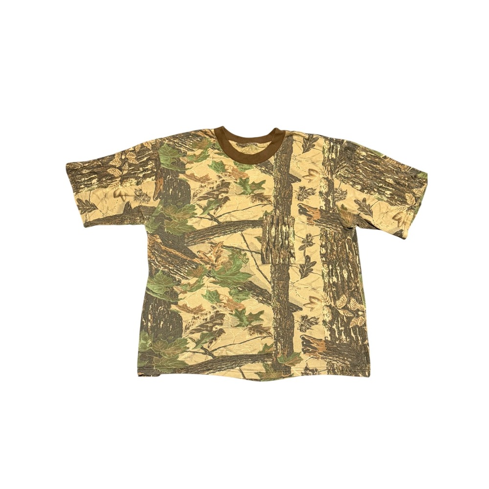 Vintage Realtree Camo Pocket T-Shirt Mens XL All Over Print Hunting Boxy Fit